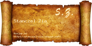 Stanczel Zia névjegykártya